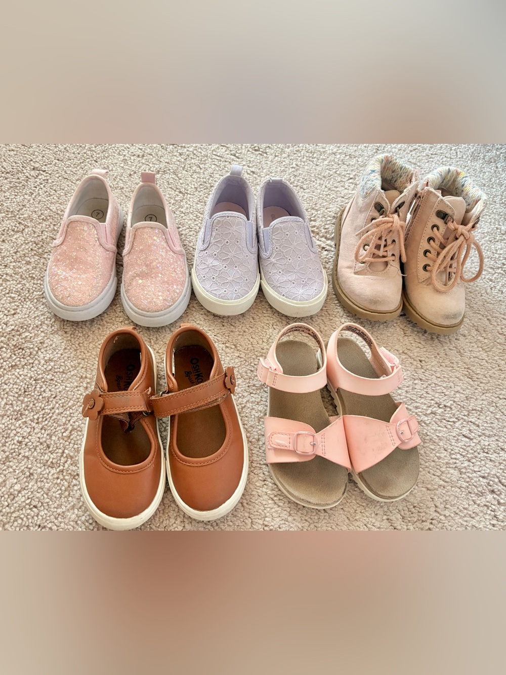 OshKosh B'gosh Pink and Tan Kids Sandals & Mary Janes - Mixed Pastel Lot